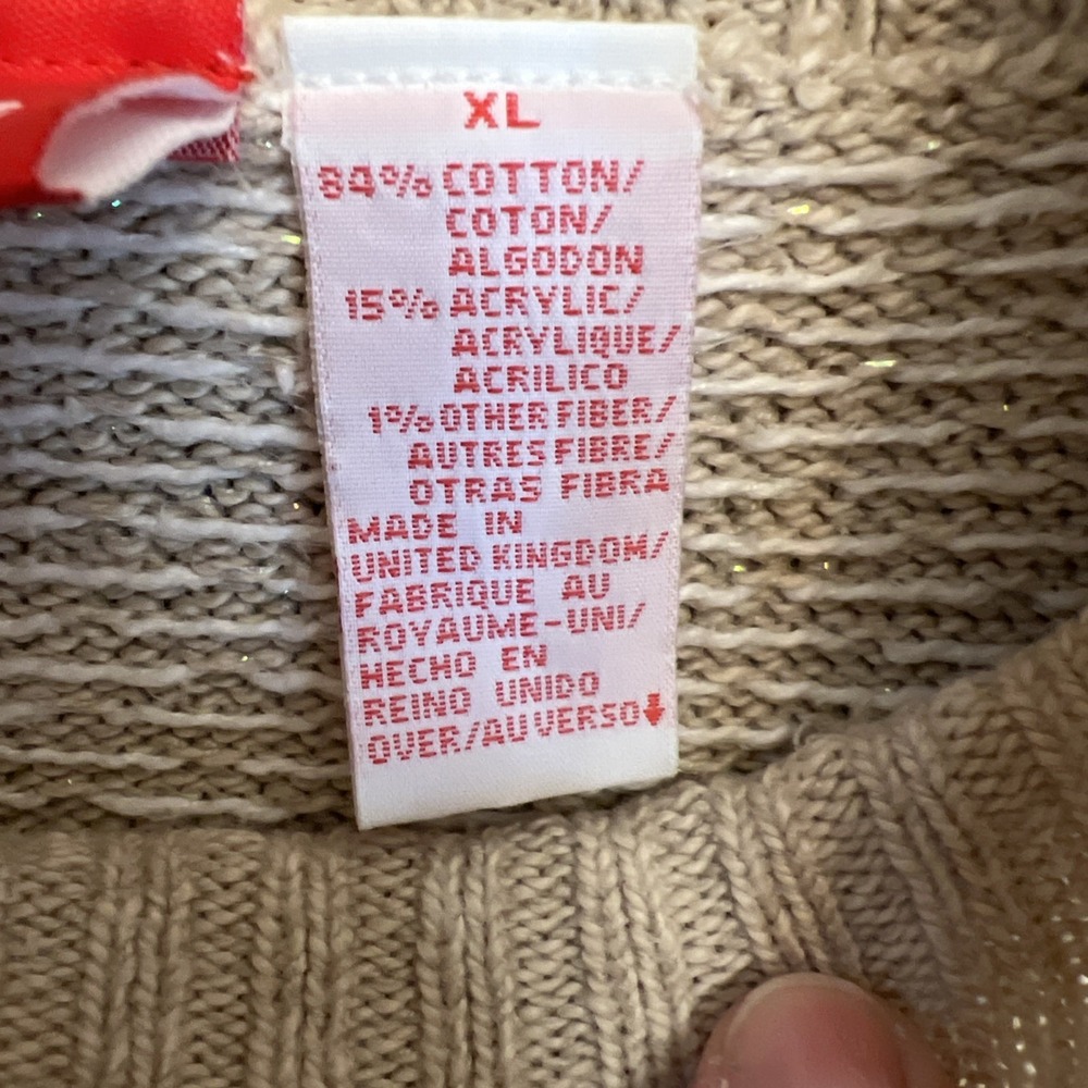 Liz Claiborne Liz & Co Fair Isle Mock Neck Sweater Women's XL Cream Cottagecore - Picture 4 of 8